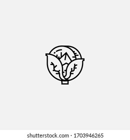 cabbage icon vector illustrator sign