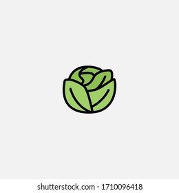 cabbage icon vector illustrator sign
