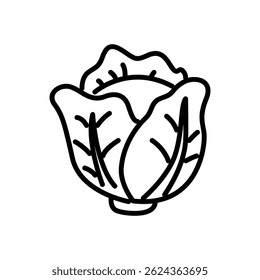 ícone de repolho vetor, ícone de estilo de linha