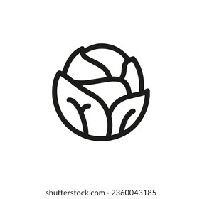 Cabbage icon vector. Linear style sign for mobile concept and web design. Cabbage symbol illustration. Pixel vector graphics - Vector.