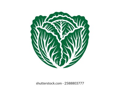 cabbage icon vector silhouette isolated in white background