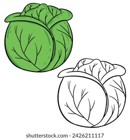 Cabbage illustration. Perfect for art, postcards, cards, wall decor, t-shirts, cards, prints, picture books, coloring books, wallpapers, prints, cards, etc.
