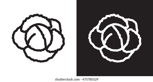 Cabbage or kale icon. Vector illustration.