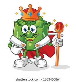 cabbage king with crown and robe cartoon. cartoon mascot vector