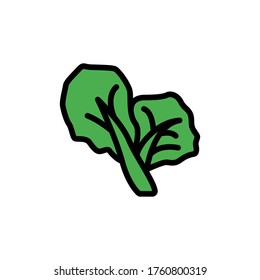 Cabbage leaf icon. Simple color with outline vector elements of healing plant icons for ui and ux, website or mobile application