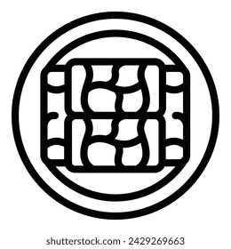 Cabbage leaves dolma icon outline vector. Traditional vegetable dish. Meat stuffed dolmades