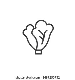Cabbage leaves line icon. linear style sign for mobile concept and web design. Lettuce outline vector icon. Symbol, logo illustration. Vector graphics