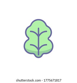La col sale del símbolo del icono vector vegetales aislados en el fondo blanco