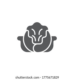 Cabbage leaves vector icon symbol vegetables isolated on white background