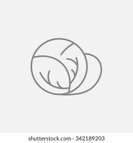 Cabbage line icon for web, mobile and infographics. Vector dark grey icon isolated on light grey background.