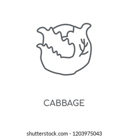 Cabbage linear icon. Cabbage concept stroke symbol design. Thin graphic elements vector illustration, outline pattern on a white background, eps 10.
