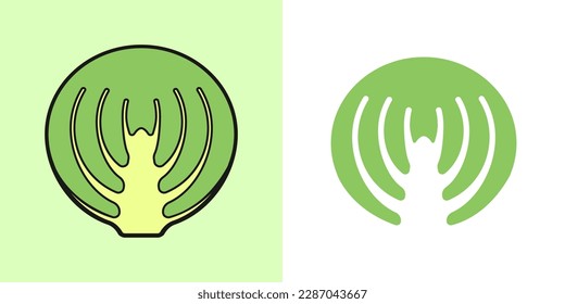 Cabbage Linear icon, outline vector icon, linear icon, two color options