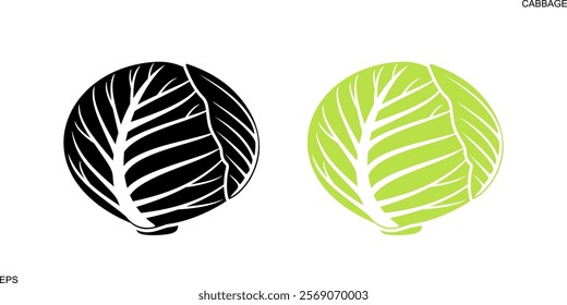 Cabbage logo. Isolated cabbage on white background