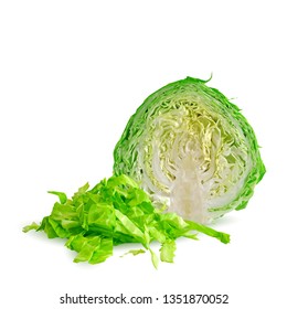 Cabbage low poly. Fresh, nutritious, tasty cabbage. Delicious and healthy lunch. Vector illustration. Cabbage in triangulation technique.