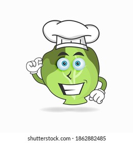 The Cabbage mascot character becomes a chef. vector illustration