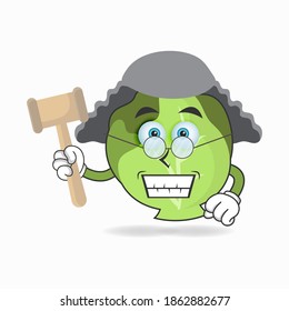 The Cabbage mascot character becomes a judge. vector illustration