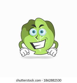 Cabbage mascot character with smile expression. vector illustration