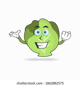 Personaje de mascota de col con expresión de sonrisa. ilustración vectorial