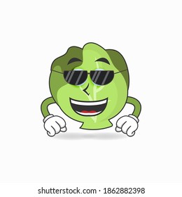 Kohl-Maskottchen-Charakter mit Sonnenbrille. Vektorgrafik