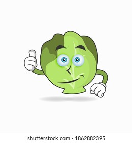 Cabbage mascot character with thumbs up bring. vector illustration