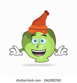 The Cabbage mascot character wearing a hat. vector illustration
