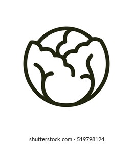 Cabbage Minimalistic Flat Line Outline Stroke Icon Pictogram Symbol