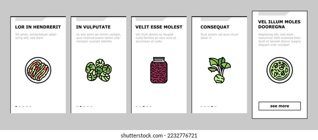 Cabbage Natural Vitamin Food an Bord mobile Vektorgrafik. Gesunde weiße und grüne Kohl-, Brokkoli- und Salatzutaten zum Kochen von Suppen und Salaten. Blumenkraut-Pflanzenfarben-Illustrationen