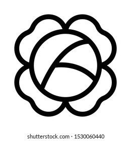 Cabbage outline icon, line vector sign, linear pictogram isolated on white. Vector Illustration