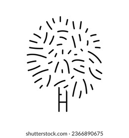 cabbage palm tree line icon vector. cabbage palm tree sign. isolated contour symbol black illustration
