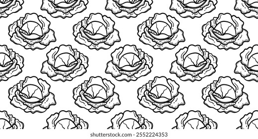 cabbage pattern background. doodle cabbage pattern.