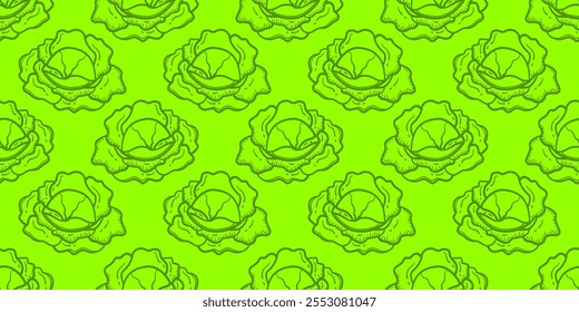 cabbage pattern background. doodle cabbage pattern.	