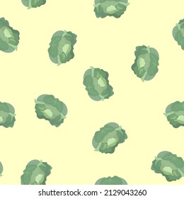 Cabbage pattern. Head of cabbage on a pattern. Illustration for kitchen decor, textiles, napkins.