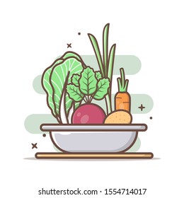cabbage, potato, onion, carrot vegetable vector illustration
