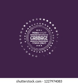 cabbage premium quality emblem, label, badge,sticker. premium quality package label. vintage stamp. designed for cabbage product