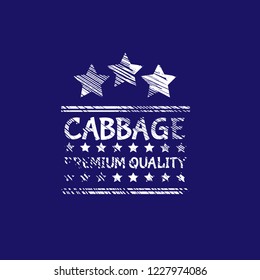 cabbage premium quality emblem, label, badge,sticker. premium quality package label. vintage stamp. designed for cabbage product