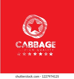 cabbage premium quality emblem, label, badge,sticker. premium quality package label. vintage stamp. designed for cabbage product
