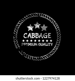 cabbage premium quality emblem, label, badge,sticker. premium quality package label. vintage stamp. designed for cabbage product