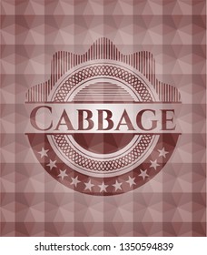 Cabbage red badge with geometric pattern. Seamless.