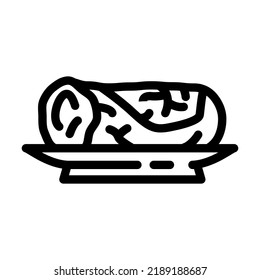 cabbage rolls line icon vector. cabbage rolls sign. isolated contour symbol black illustration