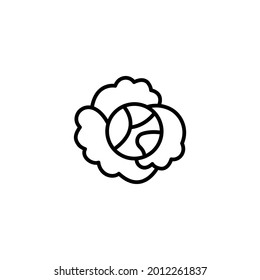 Cabbage simple thin line icon vector illustration