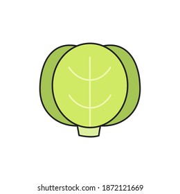 Cabbage, simple vector icon, filled outline.
