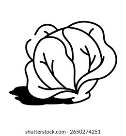 Repollo Un icono de estilo incompleto que representa la col  

