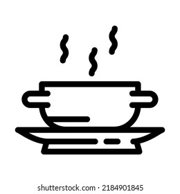 cabbage soup line icon vector. cabbage soup sign. isolated contour symbol black illustration