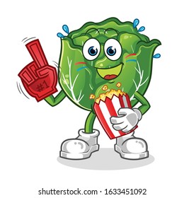 cabbage surfing on the waves cartoon and holding a surfboard. cartoon mascot vector