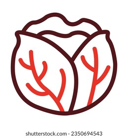 Cabbage Thick Line Two Color Icons For Personal And Commercial Use.

