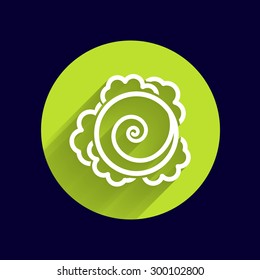Cabbage. Vector hand drawn vegetables kale logo.