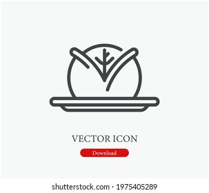 Cabbage vector icon.  Editable stroke. Symbol in Line Art Style for Design, Presentation, Website or Apps Elements. Pixel vector graphics - Vector