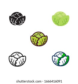 cabbage vector icon vegetable and fruit