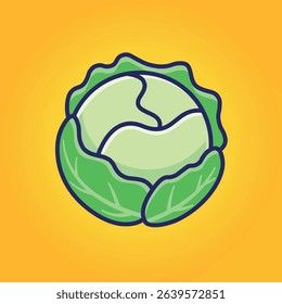 Cabbage Vector Illustration Cartoonish Design