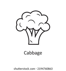 Cabbage vector Outline Icon Design illustration. Nature Symbol on White background EPS 10 File